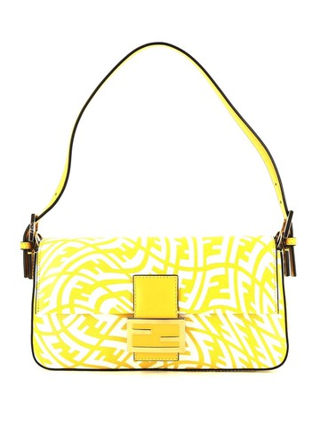 Fendi Pre-Owned - 2020 Vertigo Baguette shoulder bag - women - Leather/Canvas - One Size - Yellow