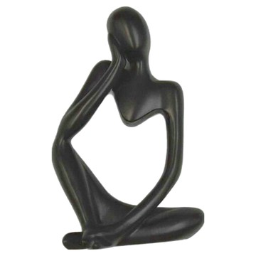 沉思者 抽象藝術居家擺件 (左思 右想 專注三款一組)  26 x 14.5 x 8cm  黑色