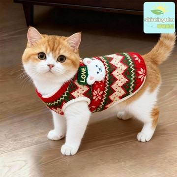 【防掉毛保暖】貓咪衣服 貓衣服 寵物衣服 寵物馬甲 加絨馬甲 秋冬保暖 可愛小熊造型 聖誕主題 幼貓成貓通用 布偶英短金漸層