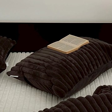 韓國 極致超柔 毛絨枕套 濃可可 50 x 70