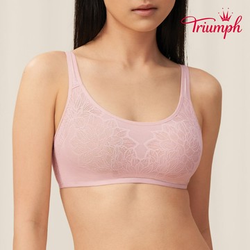 4D彈力系列 圓領蕾絲無鋼圈內衣 玫紫色