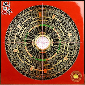 風水閣8寸專業風水羅盤銅高精度三元三合綜合盤八卦盤羅盤儀擺件