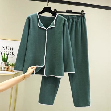 德絨發熱保暖兩件套女士寬松睡衣