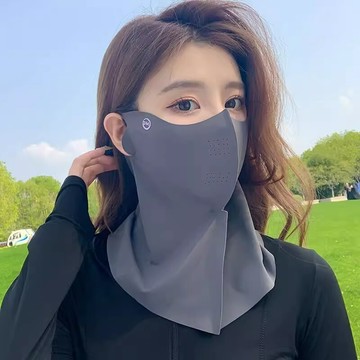 【桃園出貨 夏日防曬】冰絲防曬面罩 戶外騎行護頸透氣防紫外線遮陽護眼角面罩 防曬面罩 冰絲涼感面罩 無痕3D立體護頸面罩