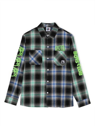 Billionaire Boys Club Kids - check-print long-sleeve shirt - kids - Viscose/Cotton/Polyester - 12 yrs - Black