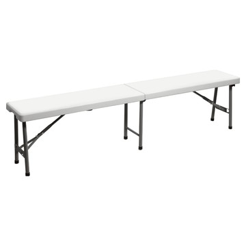 AMOS 折疊戶外露營長椅 183cm寬三人座 附提把設計方便攜帶  白色  1個