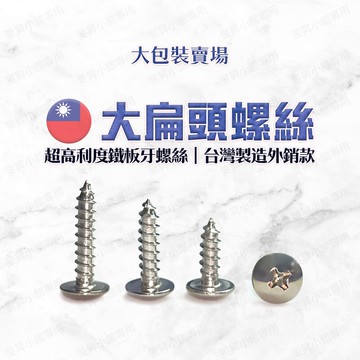 【蝦皮隔日到貨】大扁頭鐵板牙螺絲【台灣製造】 5/32 M4 不鏽鋼螺絲 木工螺絲 十字 尖尾螺絲 白鐵 鍍鋅 自攻螺絲