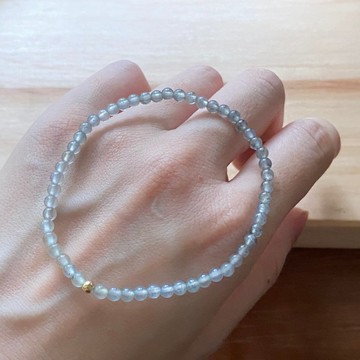 拈翠-緬甸天然A貨翡翠-高冰放光黑冰烏雞漸層小咪咪手串