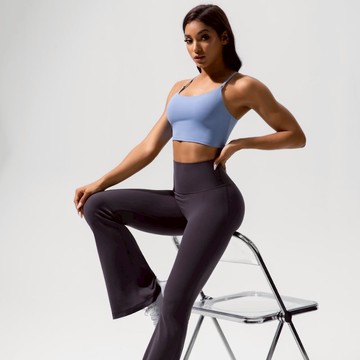 WOMEN'S HIGH-WAIST FLARE PANTS 40-70kg 適用 黑色OnyxBlack ONE SIZE