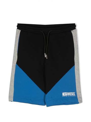Diesel Kids - Lpaul colour-block cotton shorts - kids - Cotton - 6 yrs - Blue