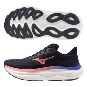 MIZUNO 美津濃 慢跑鞋 女鞋 運動鞋 緩震 超寬楦 SKY 黑粉 J1GD250221