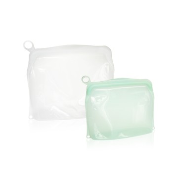 OUTSY 可密封果凍QQ矽膠食物夾鏈袋/分裝袋500ml+1000ml兩件組(顏色隨機)