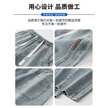 秋冬季新款百搭牛仔褲男款水洗寬松直筒春季休閑潮流美式高街褲子
