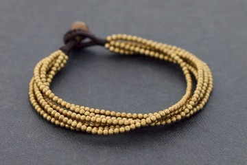 鏈手鍊實心黃銅編織串珠Boho Chic