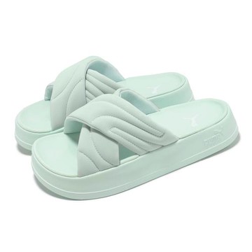 Puma 拖鞋 Leadcat Platform 女鞋 湖水藍 厚底 緩衝 一體式 涼拖鞋 40034004