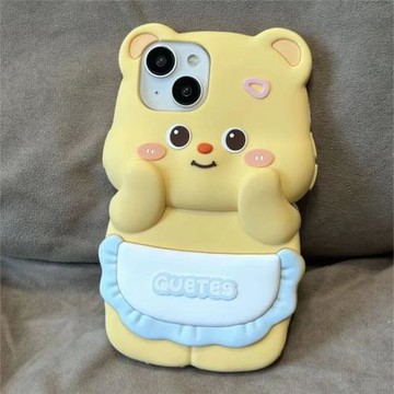 羊咩咩適用15promax黃油小熊手機殼酷炫卡通iPhone13/14pro女12promax軟防摔小眾15pro原創可愛11潮流保護套