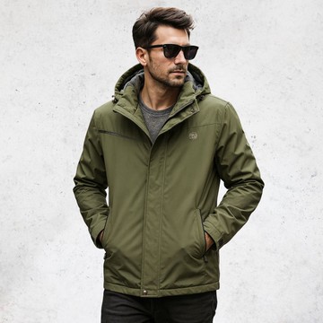 【億子洪】防水防風登山外套  加絨厚款-綠XL【1899】