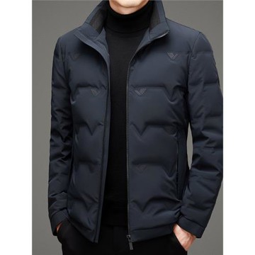 冬季新款高端白鵝絨男士立領加厚保暖羽絨服中年短款男裝輕薄外套