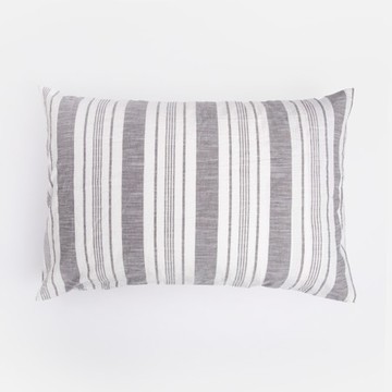 艾禮思色織純棉枕套2入 雙條紋灰