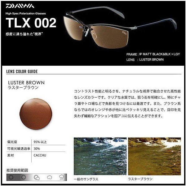 偏光サングラス ダイワ TLX002 タレックス / LUSTER BROWN / TALEX偏光 