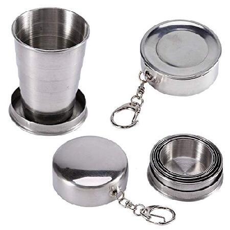 Guys of the Universe Folding Stainless Steel Camping Coffee Mug Piece Set Cups for Survival Gear 並行輸入品