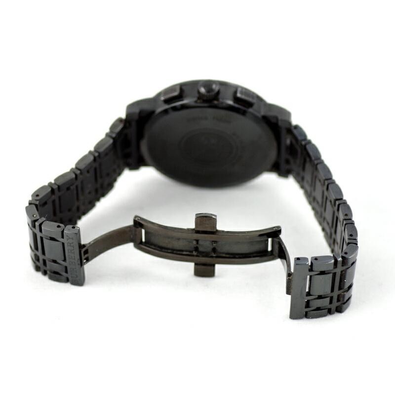 【美品】Burberry BU1373 クロノグラフ メンズ時計 ブラックデイト BURBERRY バーバリー BU1373 ヘリテージ デイト メンズ 腕時計