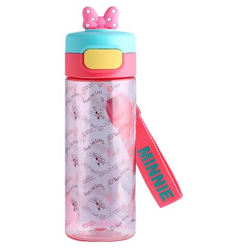 優貝選 迪士尼萌趣小公仔直飲式便攜運動水壺  1個  530ml  米妮 粉色 + 黃色 + 藍綠色
