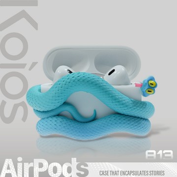 【Koios】Airpods 藍色蛇蛇3D立體耳機殼 Airpods 4 Pro3 Pro 2 可愛 動物 造型 保護殼