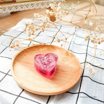 凝膠亮片香薰蠟燭，心型