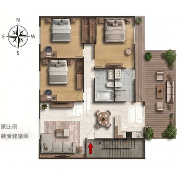 北屯國小三樓大公寓｜３Ｆ公寓附大露台｜室內超大空間｜台中市北屯區進化北路