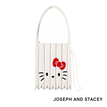 【官方直營】JOSEPH AND STACEY三麗鷗聯名針織百褶包-中-凱蒂貓奶油白