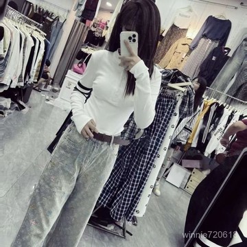 【限時特賣】長袖上衣女 春天上衣  純慾上衣 2024秋冬復古辣妹秋季修身新款圓領短款打底長袖T恤設計上衣學生