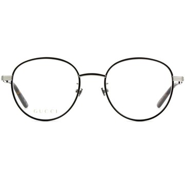 GUCCI | 藝術雙色細圓框眼鏡 |質感銀/玳瑁