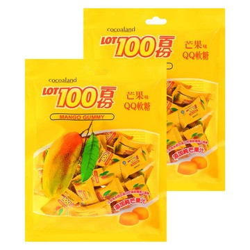 LOT100 芒果味QQ糖 添加純芒果汁  200g  2袋
