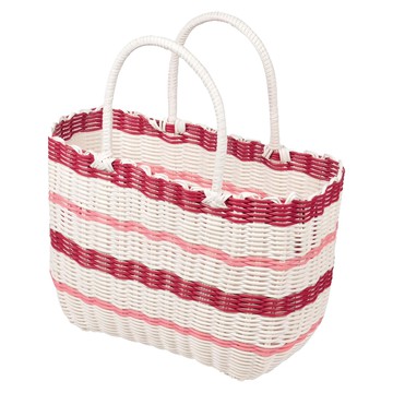 PEARL LIFE 珍珠金屬 野餐 編織手提包  紅色  1個
