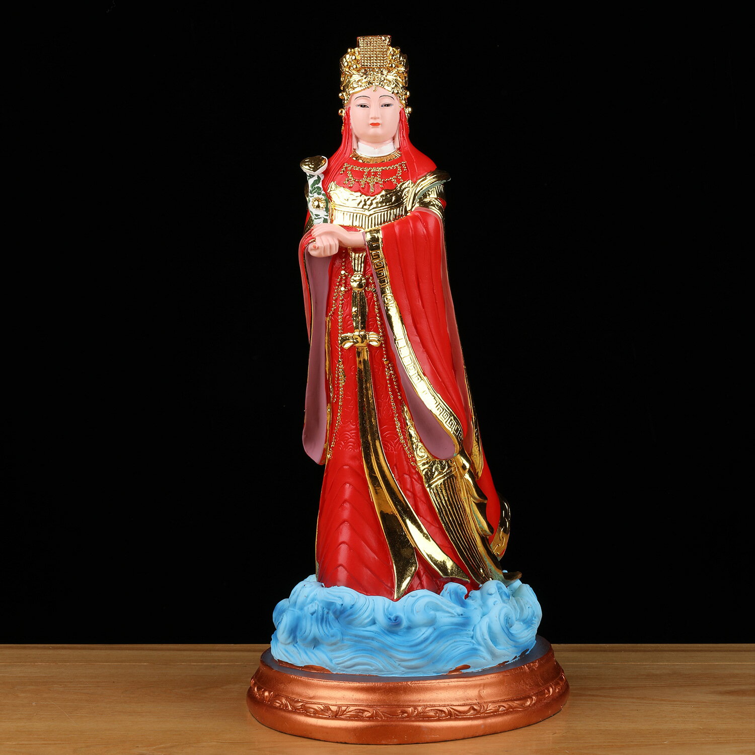 市場】媽祖 木製彫刻 航海の女神 福建 台湾 商売繁盛 仏像 神像