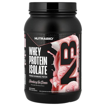 NutraBio, 分離乳清蛋白，草莓霜淇淋味，2 磅（907 克）