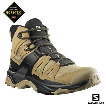 特價出清├登山樂┤法國 Salomon 登山鞋 男 X ULTRA 4 中筒 GORETEX 防水 藻棕黑灰褐 # L41294100