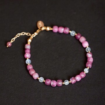 粉紅碧璽月光石手鍊