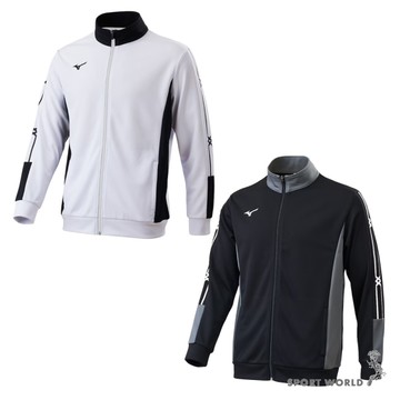 Mizuno 美津濃 立領外套 男裝 針織 拉鍊口袋 白/黑【運動世界】32TCC53201/32TCC53209