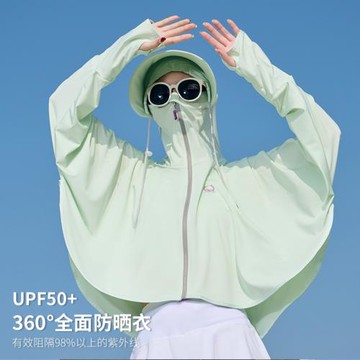 夏天開車電動車披肩遮陽防曬衣帽子神器冰絲手袖套面罩脖子一體女