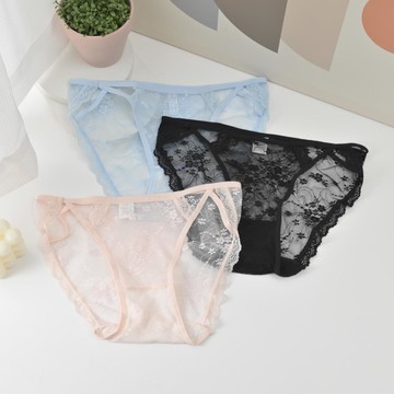 純欲緹花網紗褲