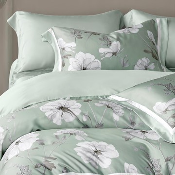 Prawear 巴麗維亞 60支100%天絲 床包四件組 - 悅墨綠 5尺