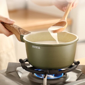 家用燃氣灶電磁爐通用適用麥飯石16cm厚底不粘燒奶鍋嬰兒寶寶輔食