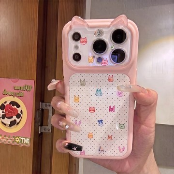 波點小動物適用蘋果iPhone18Pro手機殼17/16貓耳15/14防摔