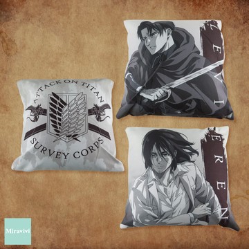 進擊的巨人-抱枕(黑白)