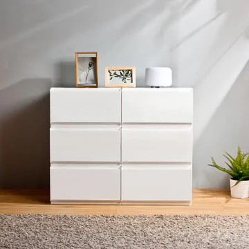 【HOUSE】中栗子純白無印風一層46L抽屜式收納箱-2入【3號-台灣製造】