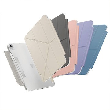 iPad Air 11吋 (2024) Camden Click 磁吸設計帶筆槽多功能極簡透明保護套 紫色
