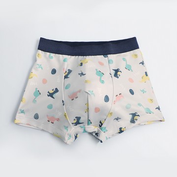 Hey恐龍舒活能量男童四角內褲(白銀灰 童90-140)0.82遠紅外線 抗菌內褲 兒童內褲 吸濕排汗 數位印花