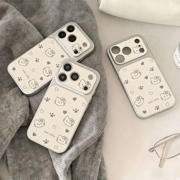 免運+隔日🚚iphone手機殼 貓爪愛心凱蒂貓 適用iPhone17promax手機殼全包大視窗蘋果16小羊皮